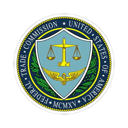 Seal of the United States Federal Trade Commission (United States) STICKER Vinyl Kiss-Cut Decal 6 Inch White - The Sticker Space