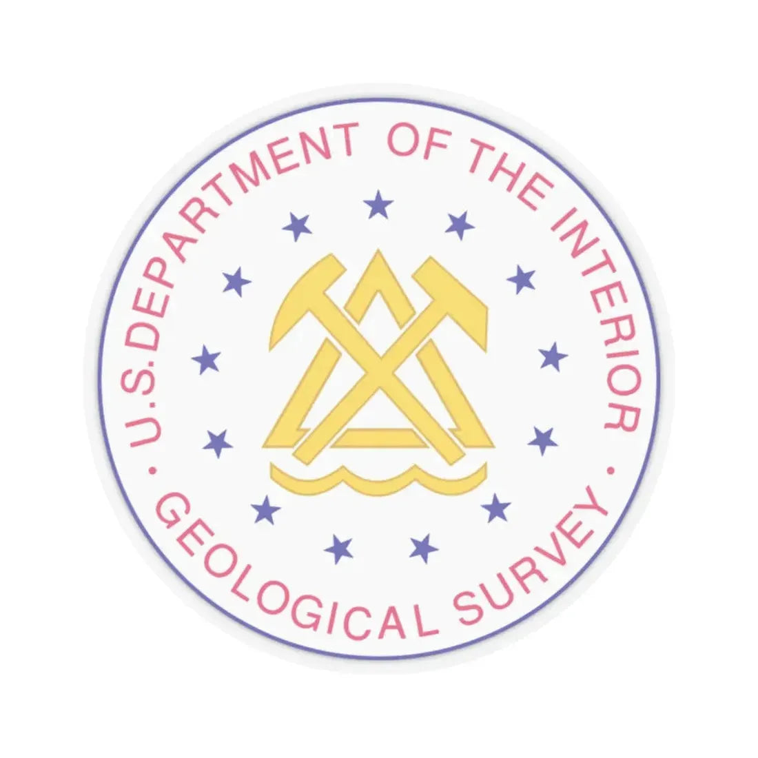 Seal of the United States Geological Survey - STICKER Vinyl Kiss-Cut Decal 2 Inch Transparent - The Sticker Space