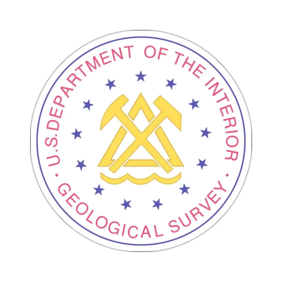 Seal of the United States Geological Survey - STICKER Vinyl Kiss-Cut Decal 2 Inch White - The Sticker Space