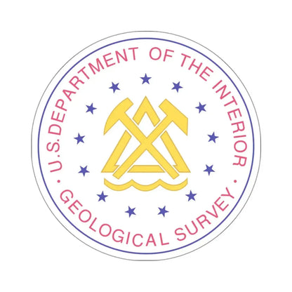 Seal of the United States Geological Survey - STICKER Vinyl Kiss-Cut Decal 3 Inch White - The Sticker Space