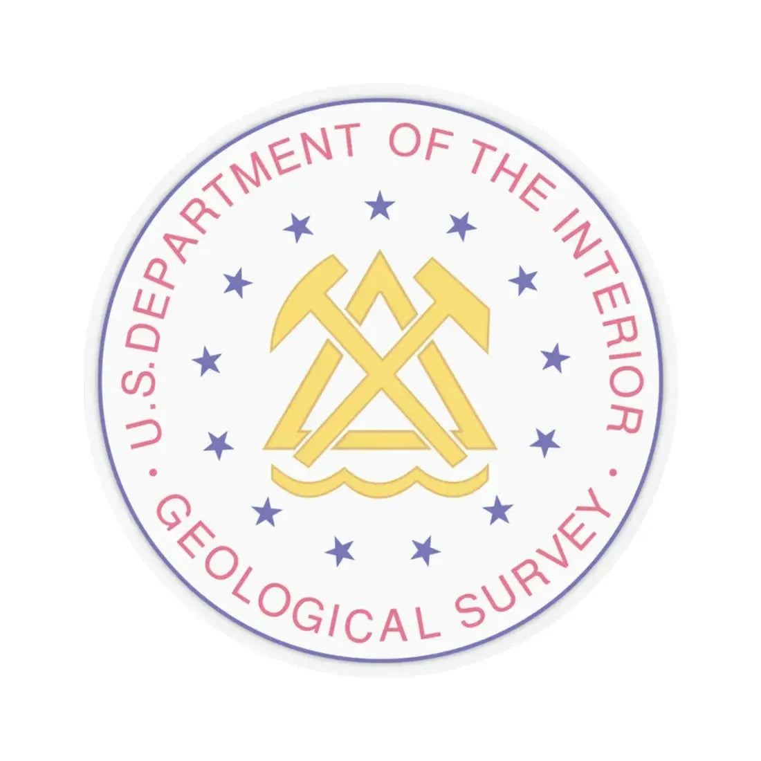 Seal of the United States Geological Survey - STICKER Vinyl Kiss-Cut Decal 4 Inch Transparent - The Sticker Space