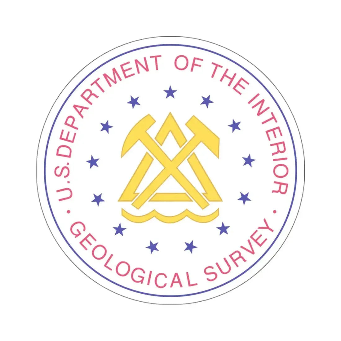 Seal of the United States Geological Survey - STICKER Vinyl Kiss-Cut Decal 4 Inch White - The Sticker Space