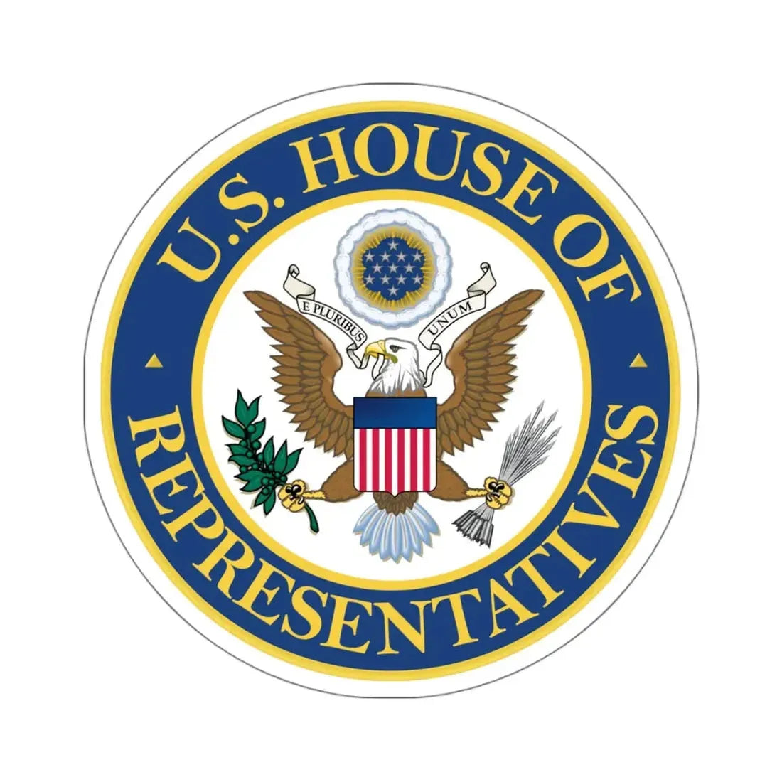 Seal of the United States House of Representatives - STICKER Vinyl Kiss-Cut Decal 4 Inch White - The Sticker Space