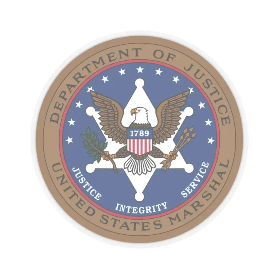 Seal of the United States Marshals Service - STICKER Vinyl Kiss-Cut Decal 2 Inch Transparent - The Sticker Space