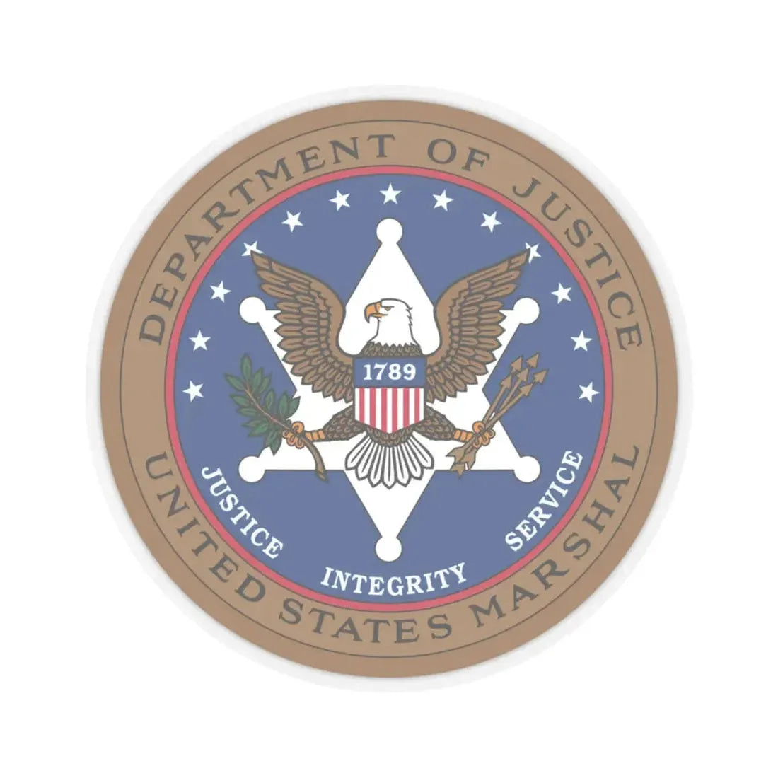 Seal of the United States Marshals Service - STICKER Vinyl Kiss-Cut Decal 3 Inch Transparent - The Sticker Space