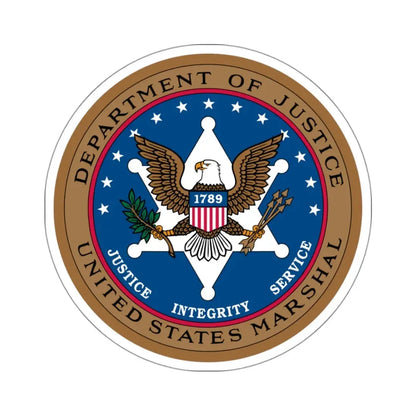 Seal of the United States Marshals Service - STICKER Vinyl Kiss-Cut Decal 3 Inch White - The Sticker Space