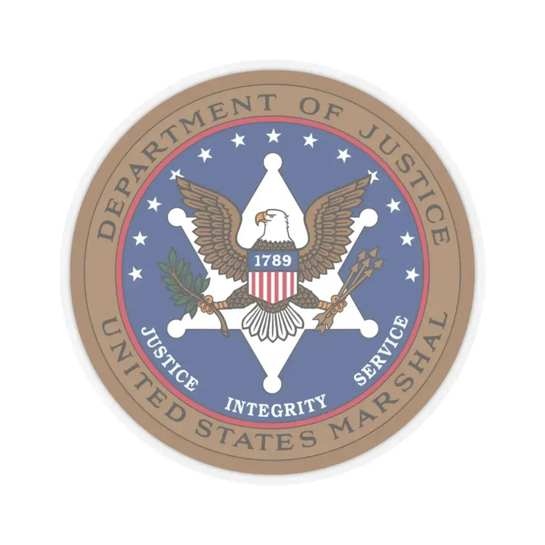 Seal of the United States Marshals Service - STICKER Vinyl Kiss-Cut Decal 4 Inch Transparent - The Sticker Space