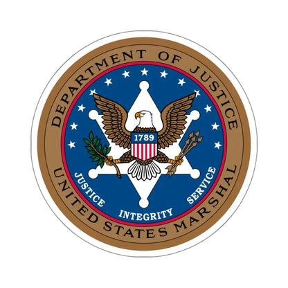 Seal of the United States Marshals Service - STICKER Vinyl Kiss-Cut Decal 4 Inch White - The Sticker Space