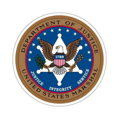 Seal of the United States Marshals Service - STICKER Vinyl Kiss-Cut Decal 6 Inch White - The Sticker Space