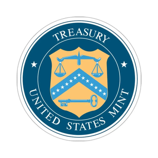 Seal of the United States Mint - STICKER Vinyl Kiss-Cut Decal 2 Inch White - The Sticker Space