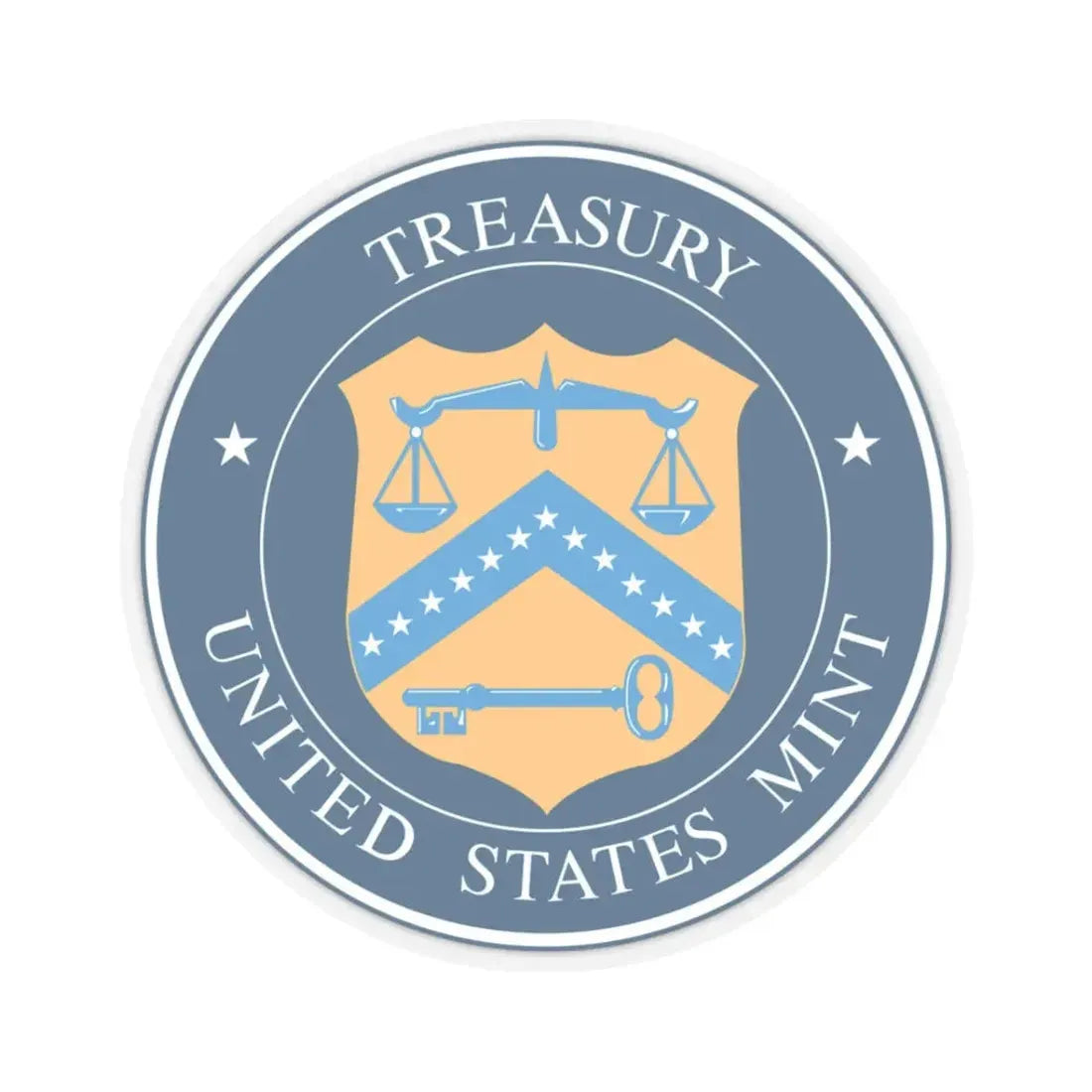 Seal of the United States Mint - STICKER Vinyl Kiss-Cut Decal 3 Inch Transparent - The Sticker Space