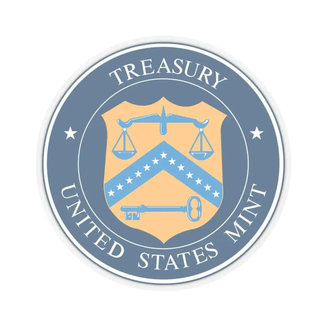 Seal of the United States Mint - STICKER Vinyl Kiss-Cut Decal 4 Inch Transparent - The Sticker Space