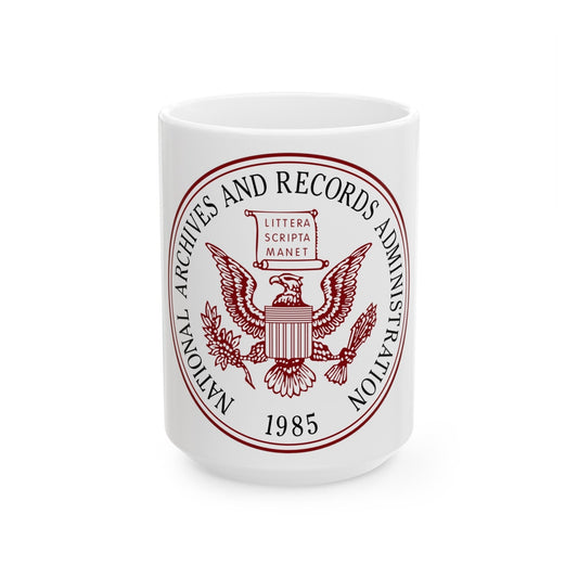 Seal of the United States National Archives and Records Administration - White Coffee Mug-15oz-The Sticker Space