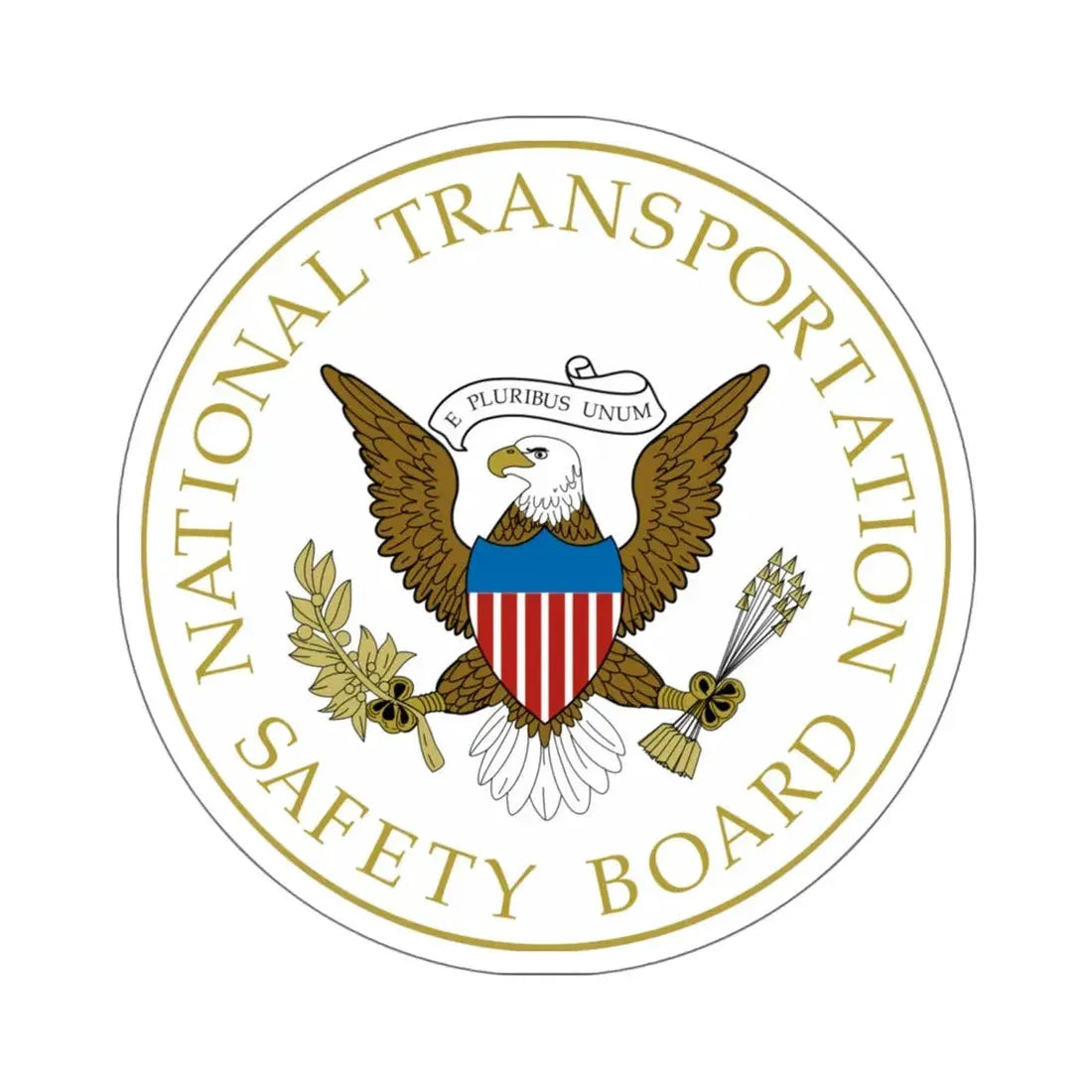 Seal of the United States National Transportation Safety Board - STICKER Vinyl Kiss-Cut Decal 6 Inch White - The Sticker Space