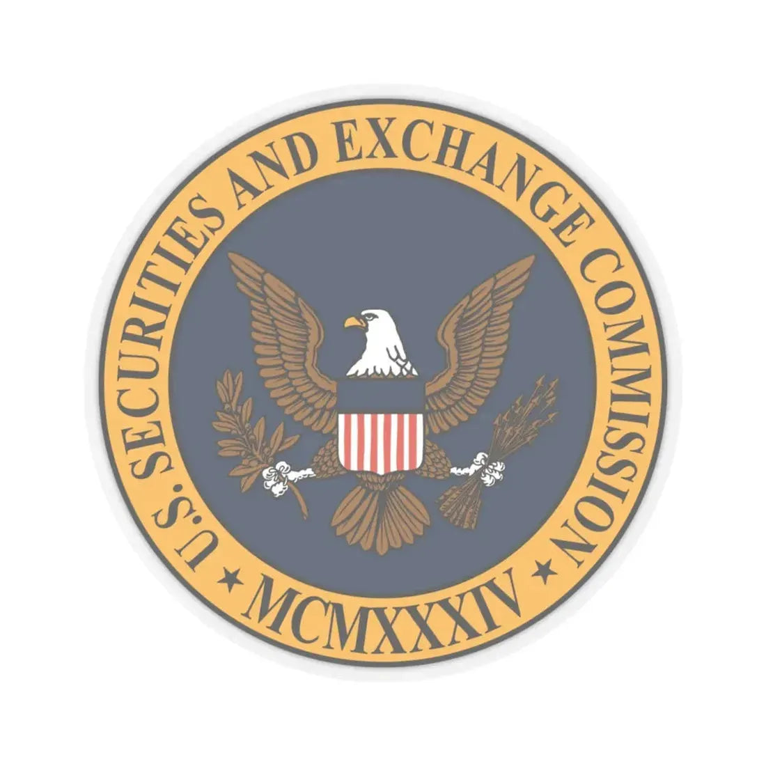 Seal of the United States Securities and Exchange Commission - STICKER Vinyl Kiss-Cut Decal 4 Inch Transparent - The Sticker Space