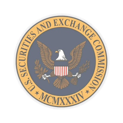 Seal of the United States Securities and Exchange Commission - STICKER Vinyl Kiss-Cut Decal 4 Inch Transparent - The Sticker Space