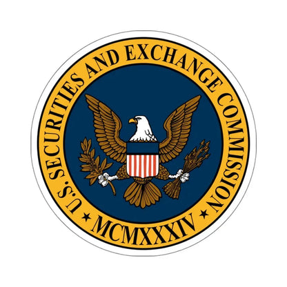 Seal of the United States Securities and Exchange Commission - STICKER Vinyl Kiss-Cut Decal 4 Inch White - The Sticker Space