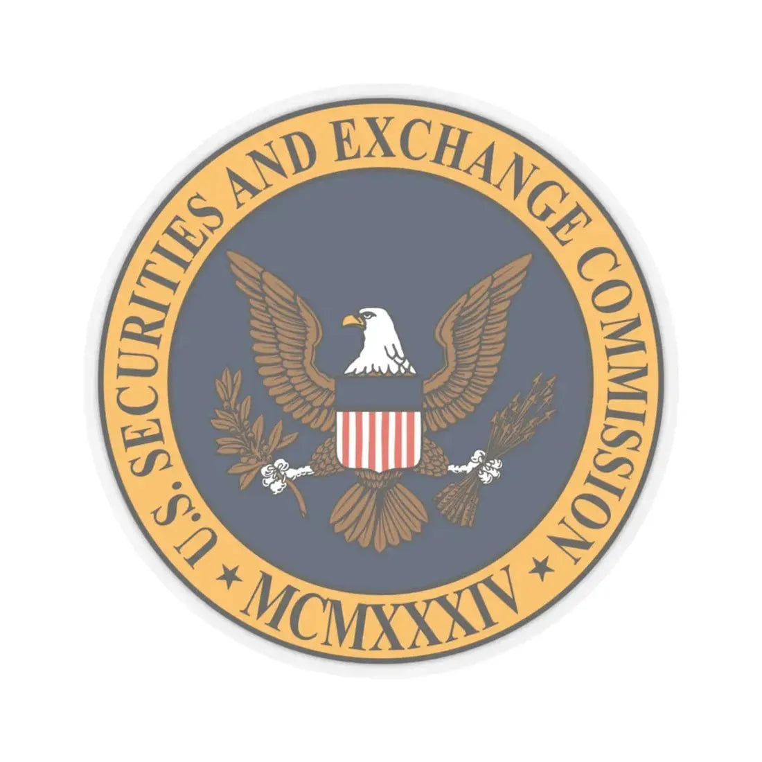 Seal of the United States Securities and Exchange Commission - STICKER Vinyl Kiss-Cut Decal 6 Inch Transparent - The Sticker Space