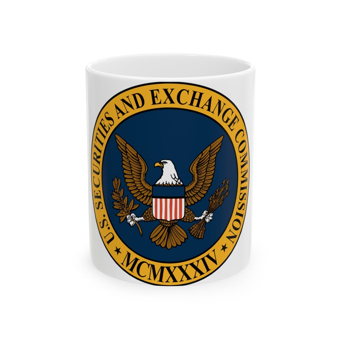 Seal of the United States Securities and Exchange Commission - White Coffee Mug-11oz-The Sticker Space