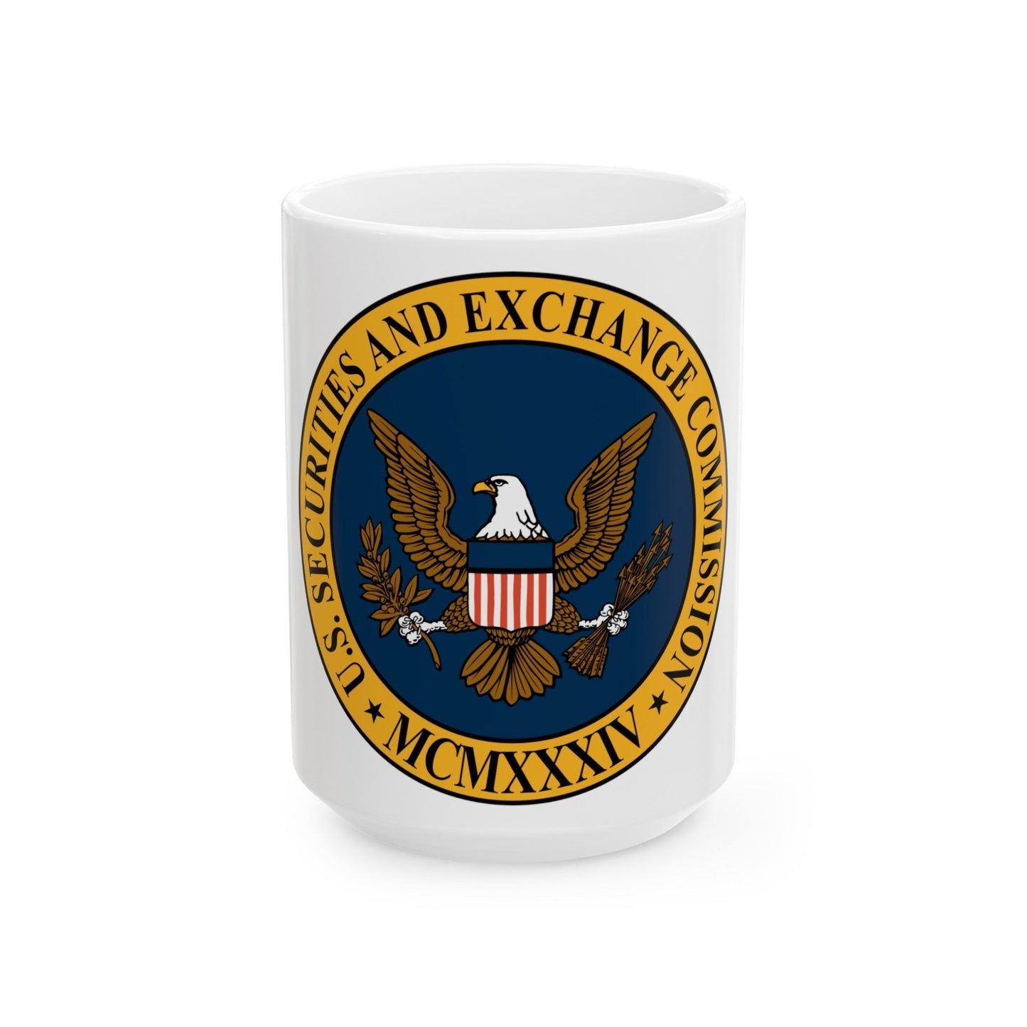 Seal of the United States Securities and Exchange Commission - White Coffee Mug-15oz-The Sticker Space