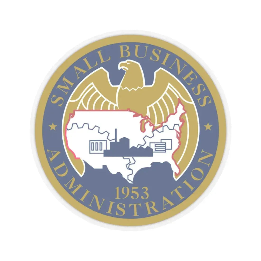Seal of the United States Small Business Administration - STICKER Vinyl Kiss-Cut Decal 4 Inch Transparent - The Sticker Space