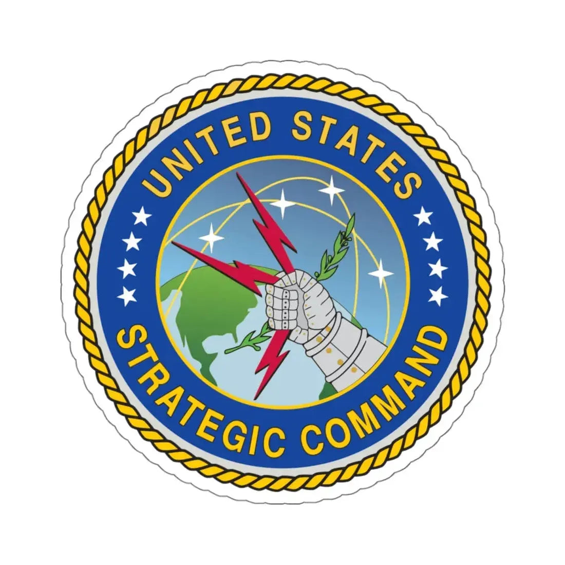 Seal of the United States Strategic Command - STICKER Vinyl Kiss-Cut Decal 4 Inch White - The Sticker Space
