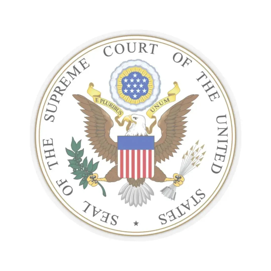 Seal of the United States Supreme Court - STICKER Vinyl Kiss-Cut Decal 2 Inch Transparent - The Sticker Space