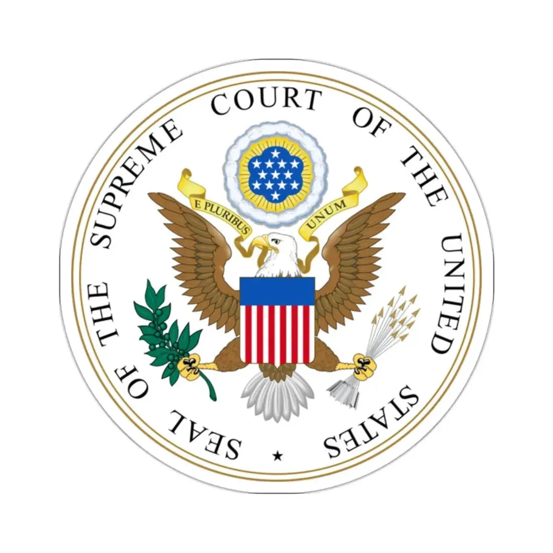 Seal of the United States Supreme Court - STICKER Vinyl Kiss-Cut Decal 2 Inch White - The Sticker Space