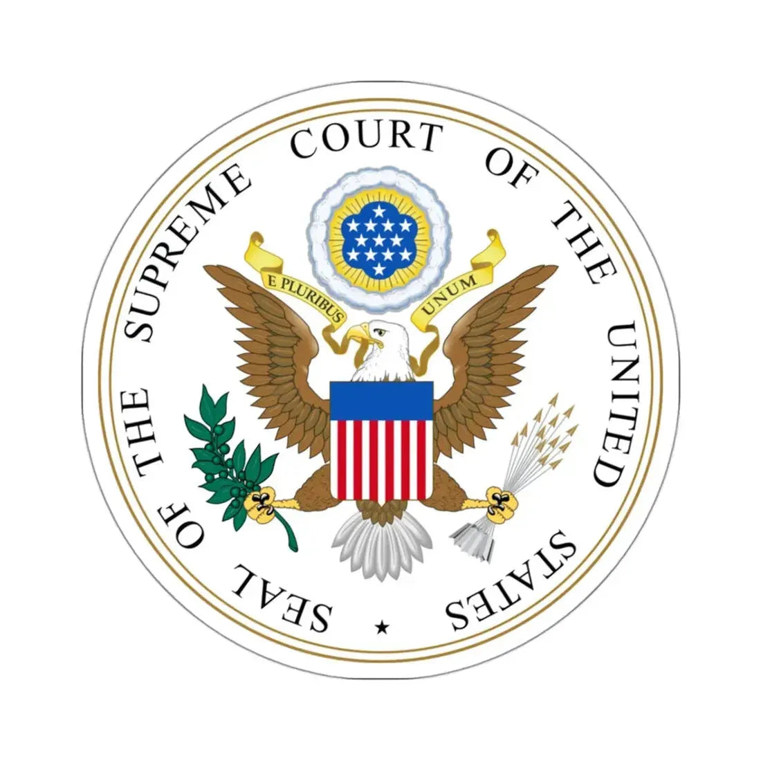 Seal of the United States Supreme Court - STICKER Vinyl Kiss-Cut Decal 3 Inch White - The Sticker Space