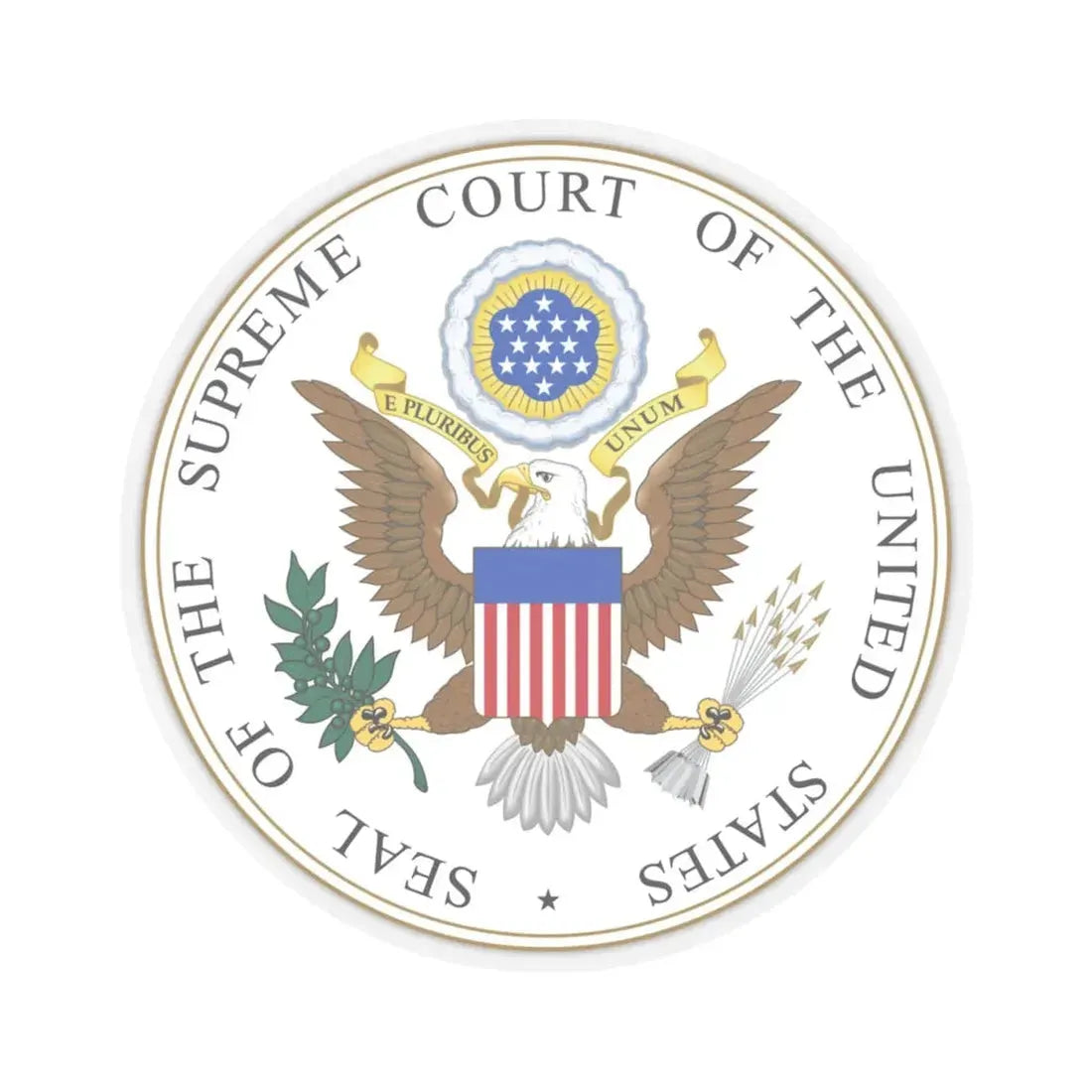 Seal of the United States Supreme Court - STICKER Vinyl Kiss-Cut Decal 4 Inch Transparent - The Sticker Space