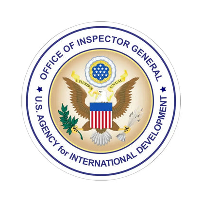 Seal of the U.S. Agency for International Development Office of Inspector General (United States) STICKER Vinyl Kiss-Cut Decal 6 Inch White - The Sticker Space