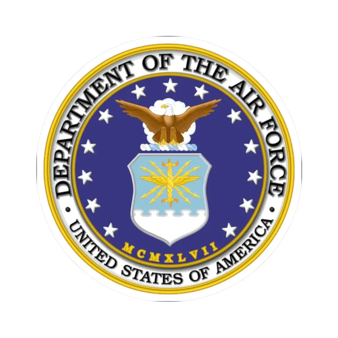 Seal of the U.S. Air Force (United States) STICKER Vinyl Kiss-Cut Decal 2 Inch White - The Sticker Space