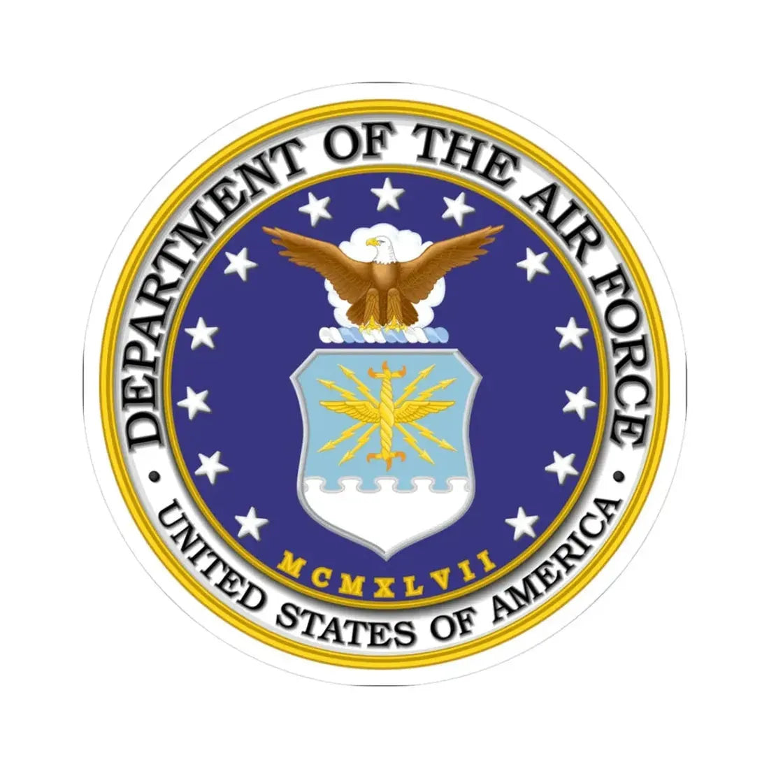 Seal of the U.S. Air Force (United States) STICKER Vinyl Kiss-Cut Decal 3 Inch White - The Sticker Space