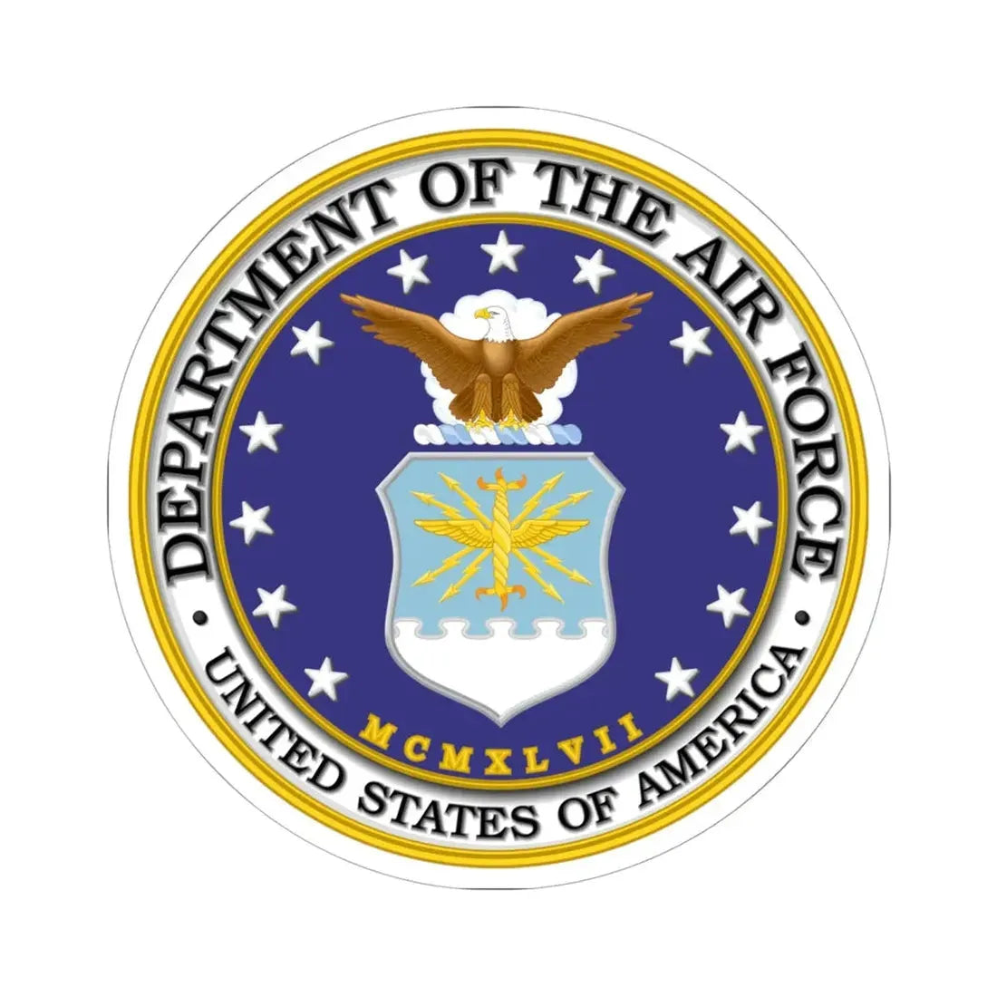 Seal of the U.S. Air Force (United States) STICKER Vinyl Kiss-Cut Decal 6 Inch White - The Sticker Space
