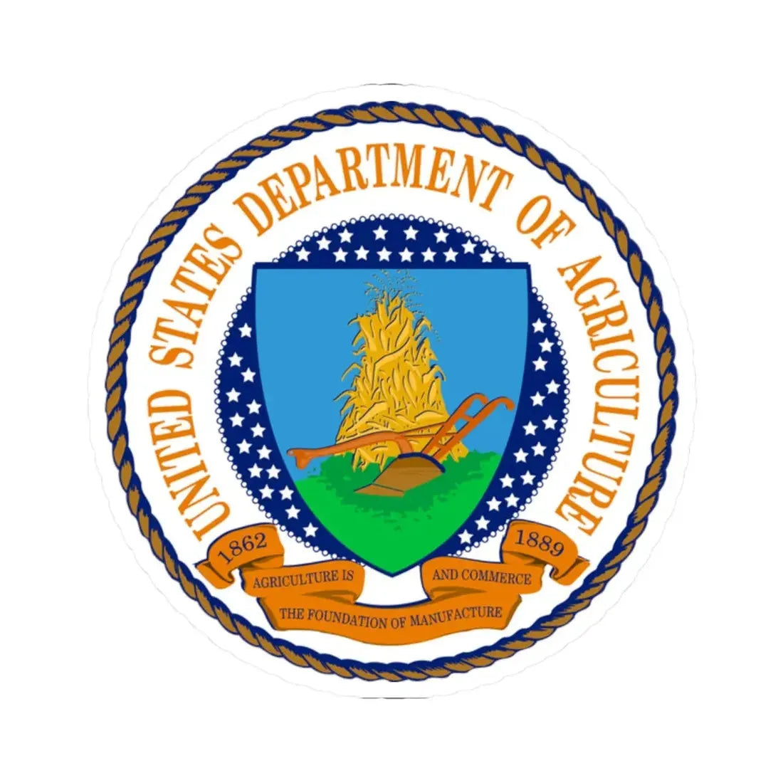 Seal of the US Department of Agriculture (United States) STICKER Vinyl Kiss-Cut Decal 2 Inch White - The Sticker Space