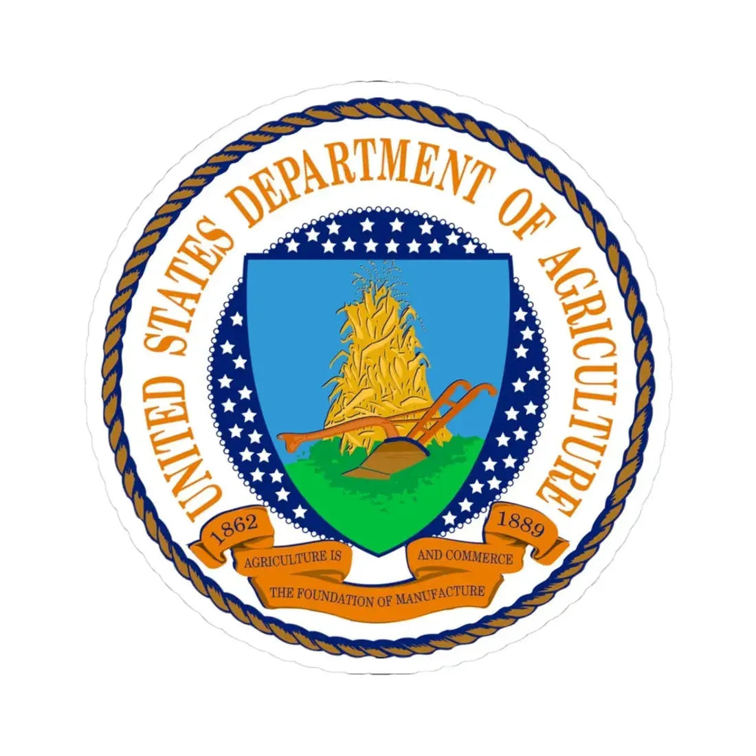 Seal of the US Department of Agriculture (United States) STICKER Vinyl Kiss-Cut Decal 3 Inch White - The Sticker Space