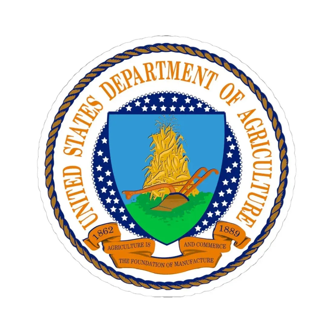 Seal of the US Department of Agriculture (United States) STICKER Vinyl Kiss-Cut Decal 4 Inch White - The Sticker Space