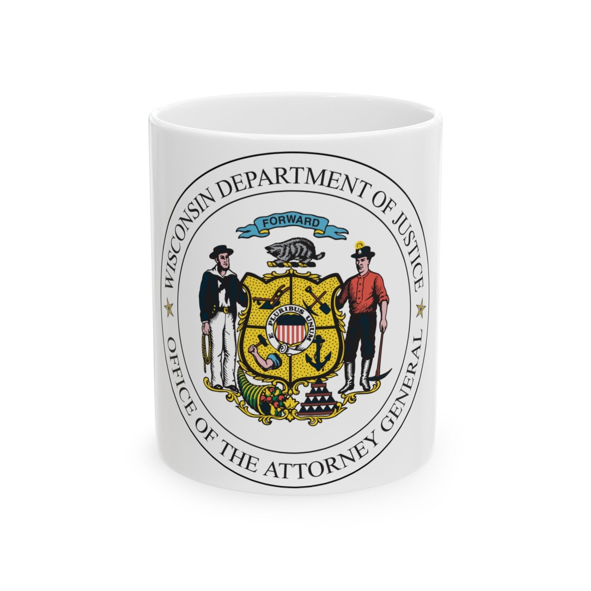 Seal of the Wisconsin Attorney General - White Coffee Mug-11oz-The Sticker Space