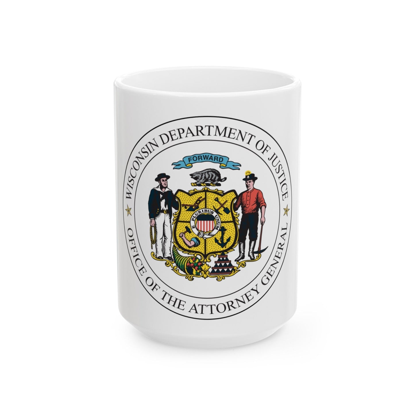 Seal of the Wisconsin Attorney General - White Coffee Mug-15oz-The Sticker Space