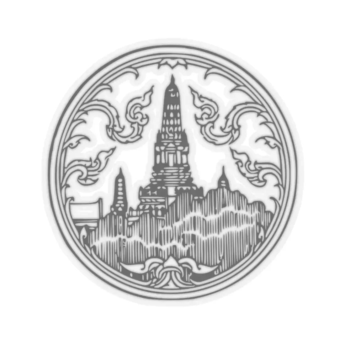 Seal of Thonburi Province (Thailand) STICKER Vinyl Kiss-Cut Decal 2 Inch Transparent - The Sticker Space
