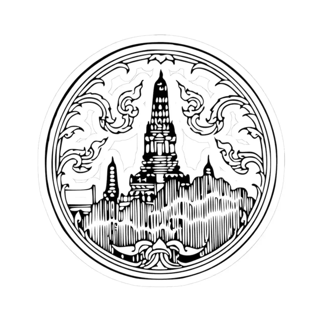 Seal of Thonburi Province (Thailand) STICKER Vinyl Kiss-Cut Decal 3 Inch White - The Sticker Space