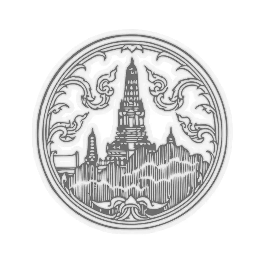 Seal of Thonburi Province (Thailand) STICKER Vinyl Kiss-Cut Decal 6 Inch Transparent - The Sticker Space