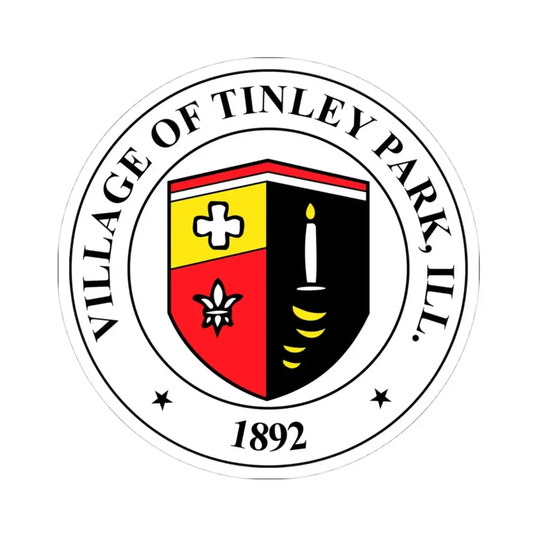 Seal of Tinley Park Illinois (United States) STICKER Vinyl Kiss-Cut Decal 4 Inch White - The Sticker Space