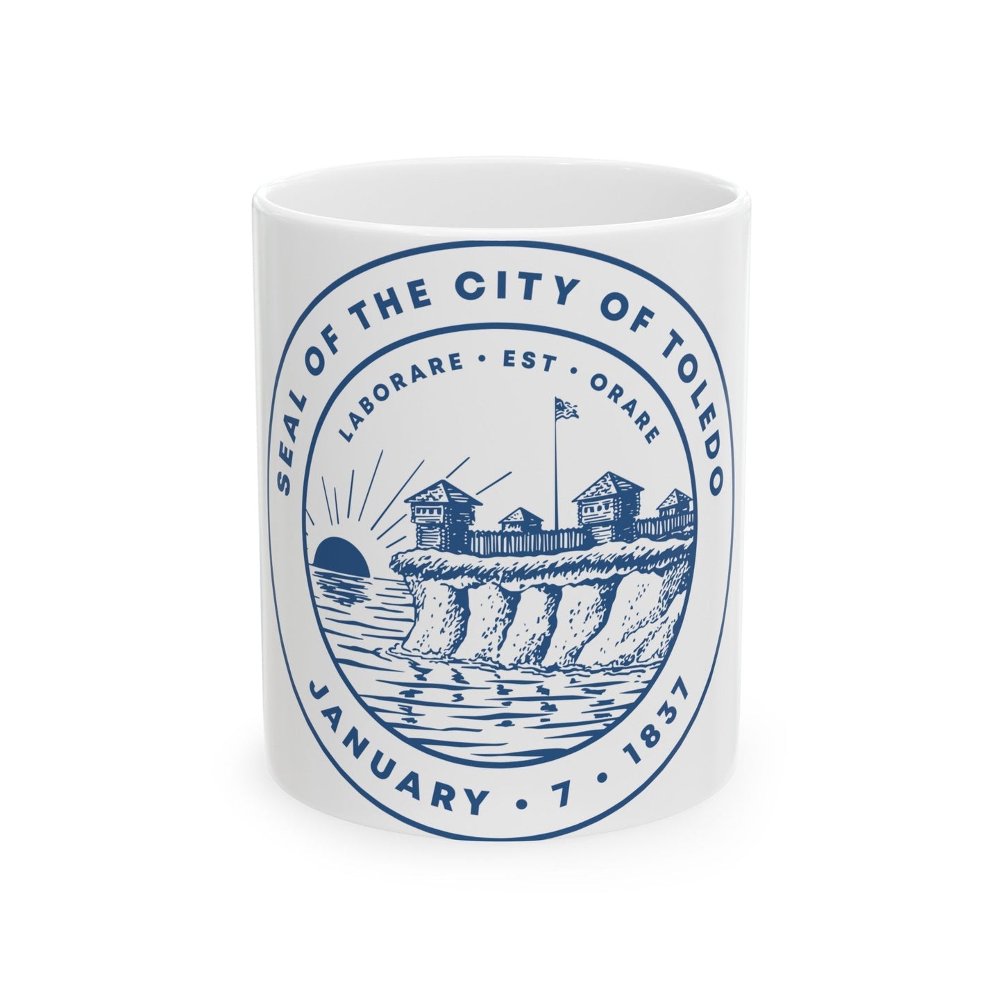 Seal of Toledo Ohio - White Coffee Mug-11oz-The Sticker Space