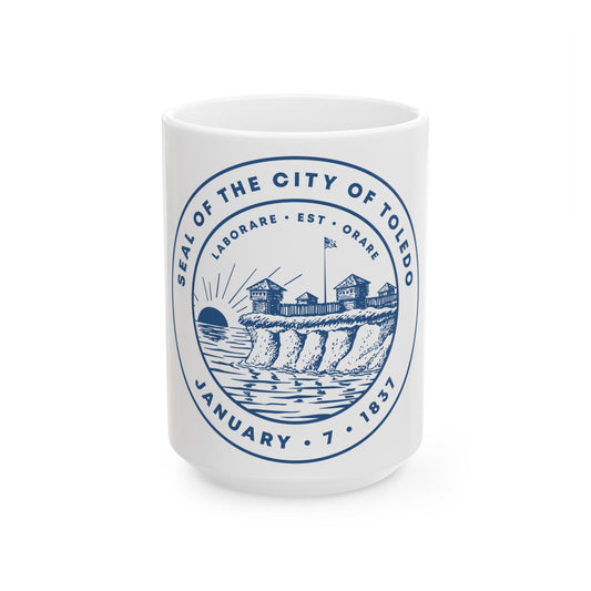 Seal of Toledo Ohio - White Coffee Mug-15oz-The Sticker Space