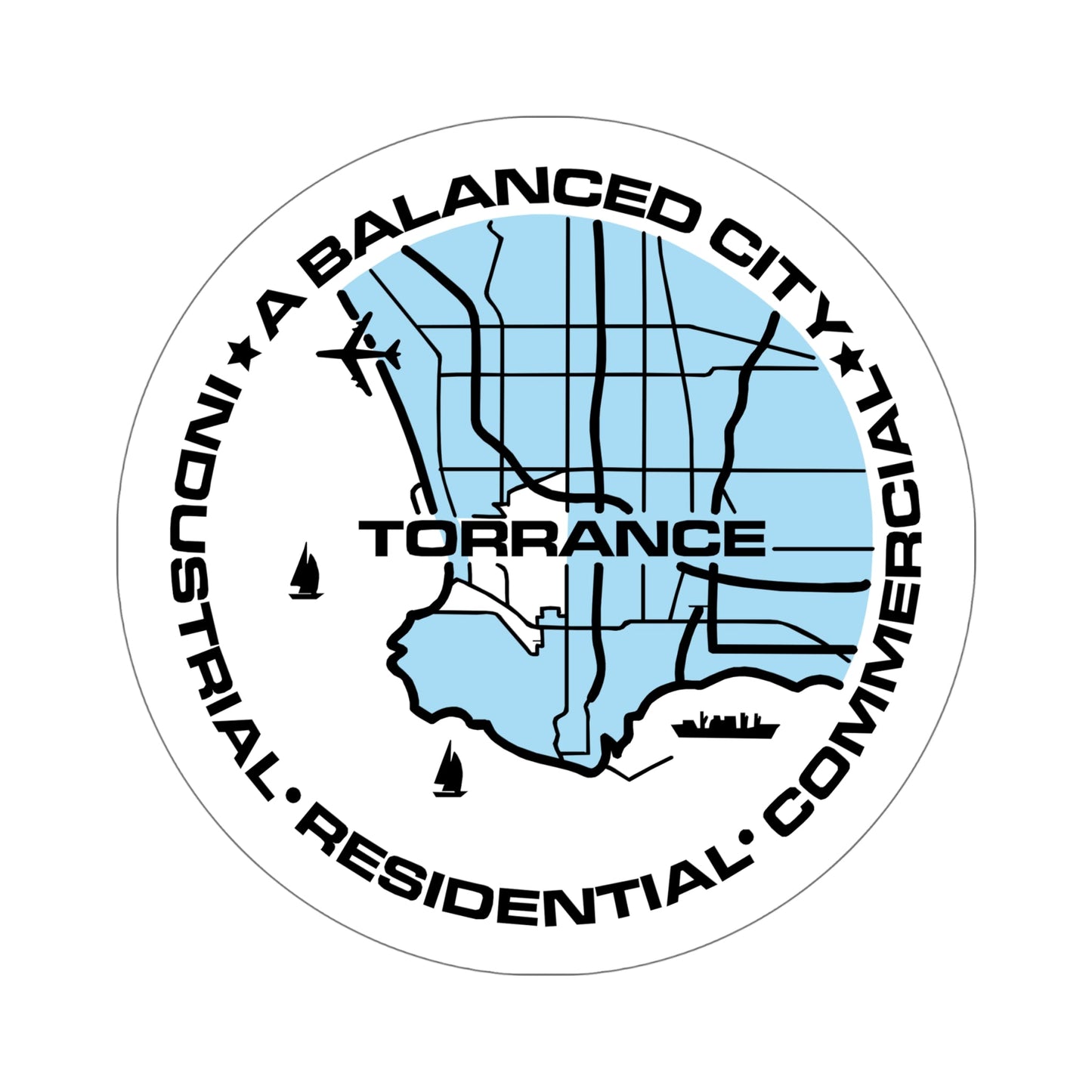 Seal of Torrance, California USA STICKER Vinyl Die-Cut Decal-6 Inch-The Sticker Space