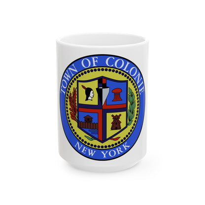 Seal of town of Colonie - White Coffee Mug-15oz-The Sticker Space