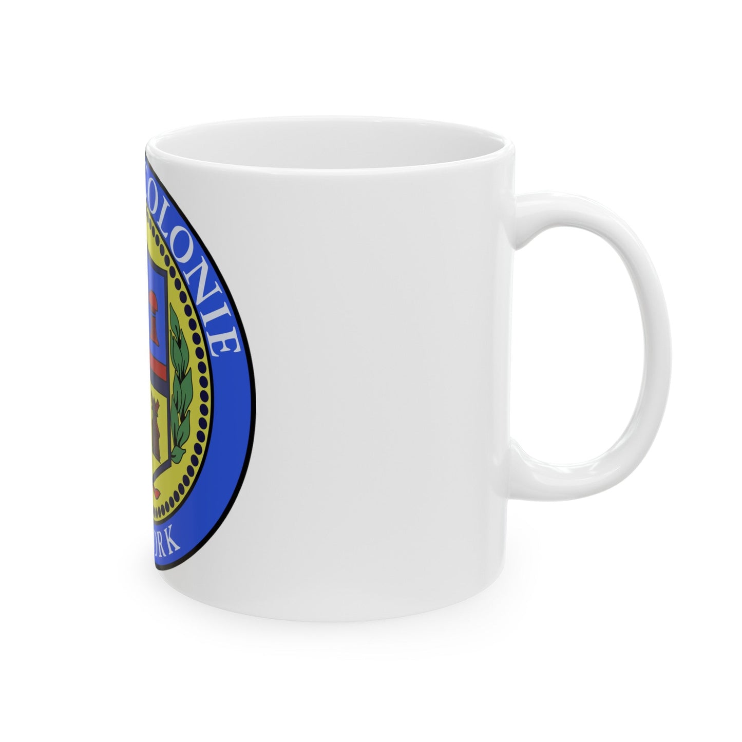 Seal of town of Colonie - White Coffee Mug-The Sticker Space