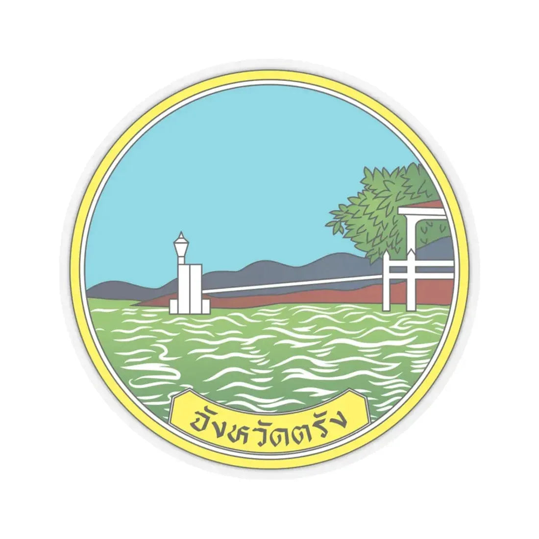 Seal of Trang (Thailand) STICKER Vinyl Kiss-Cut Decal 3 Inch Transparent - The Sticker Space