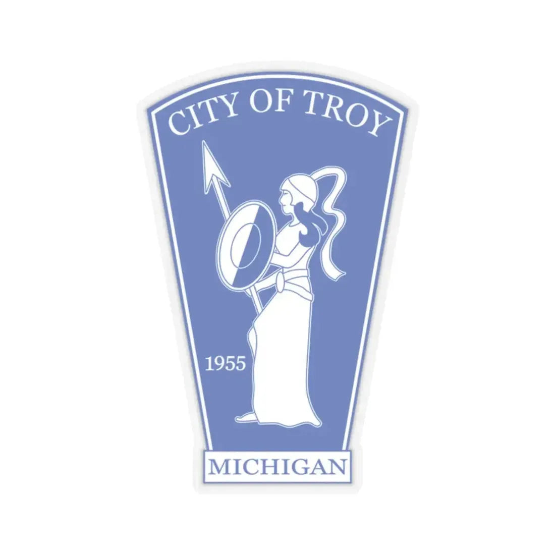 Seal of Troy Michigan (United States) STICKER Vinyl Kiss-Cut Decal 2 Inch Transparent - The Sticker Space